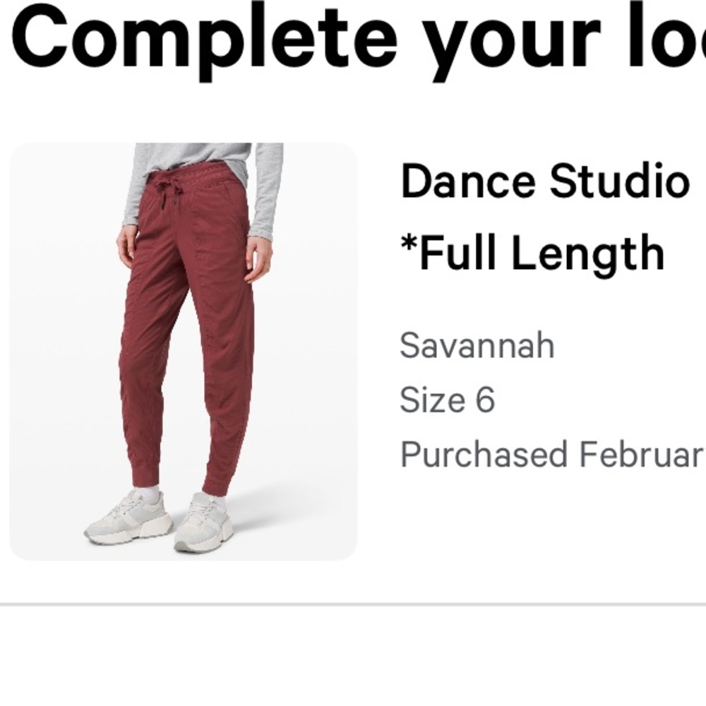 Size 6 mid rise dance studio jogger